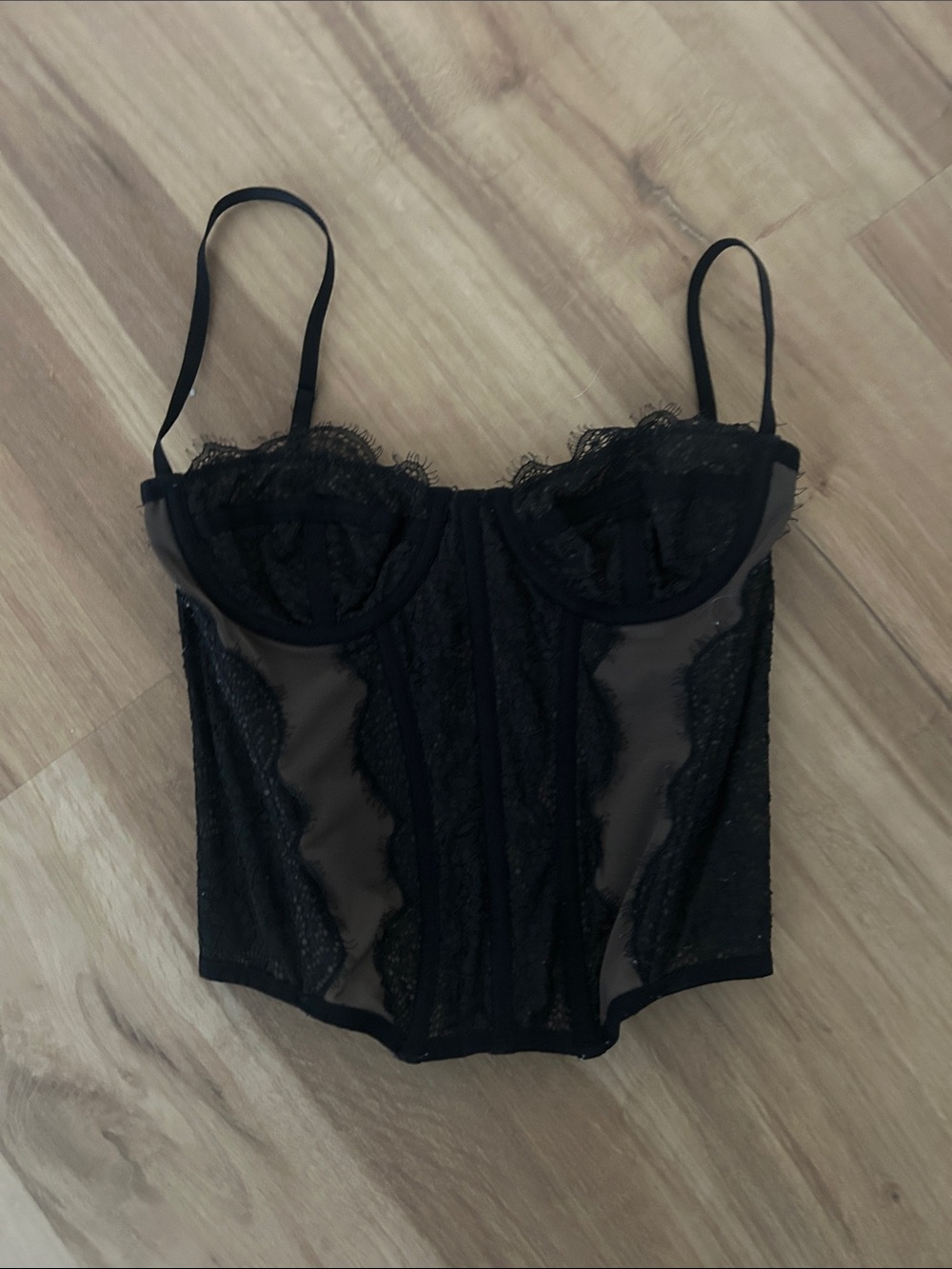 Urban Outfitters Black Lace Bustier Top